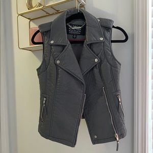 Faux leather vest